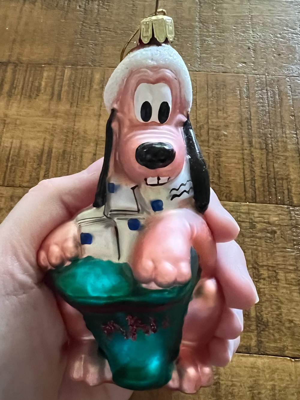 Vintage Disney Blown Glass Christmas Ornament Pluto